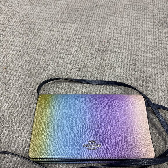 Coach Fold Over Hayden Crossbody Clutch Multicolored Ombré Small - Picture 4 of 8
